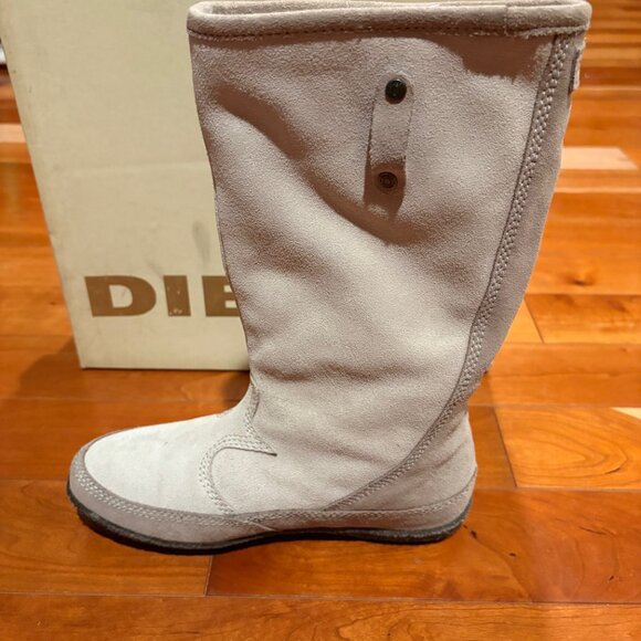 Diesel Bootfull Leather Fringe Faux Fur Lined Boot Women's 6.5 - Picture 5 of 9